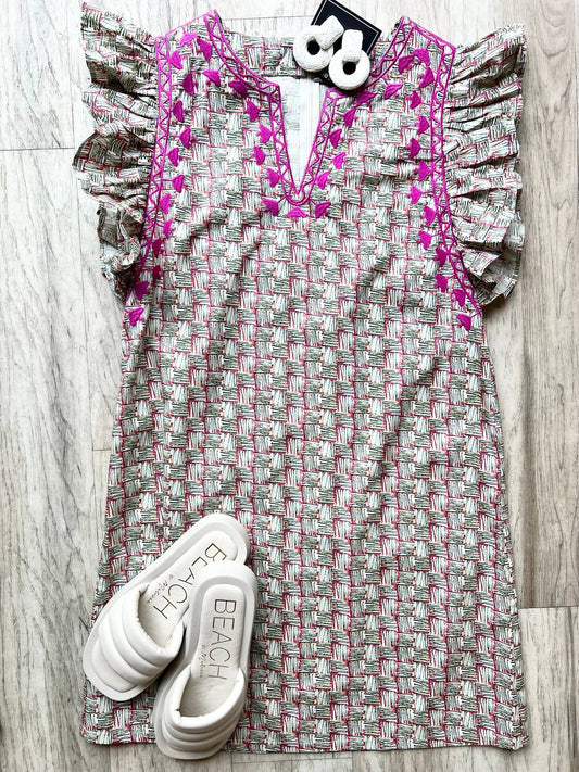 Voy - Women's Embroidery Detail Shift Dress