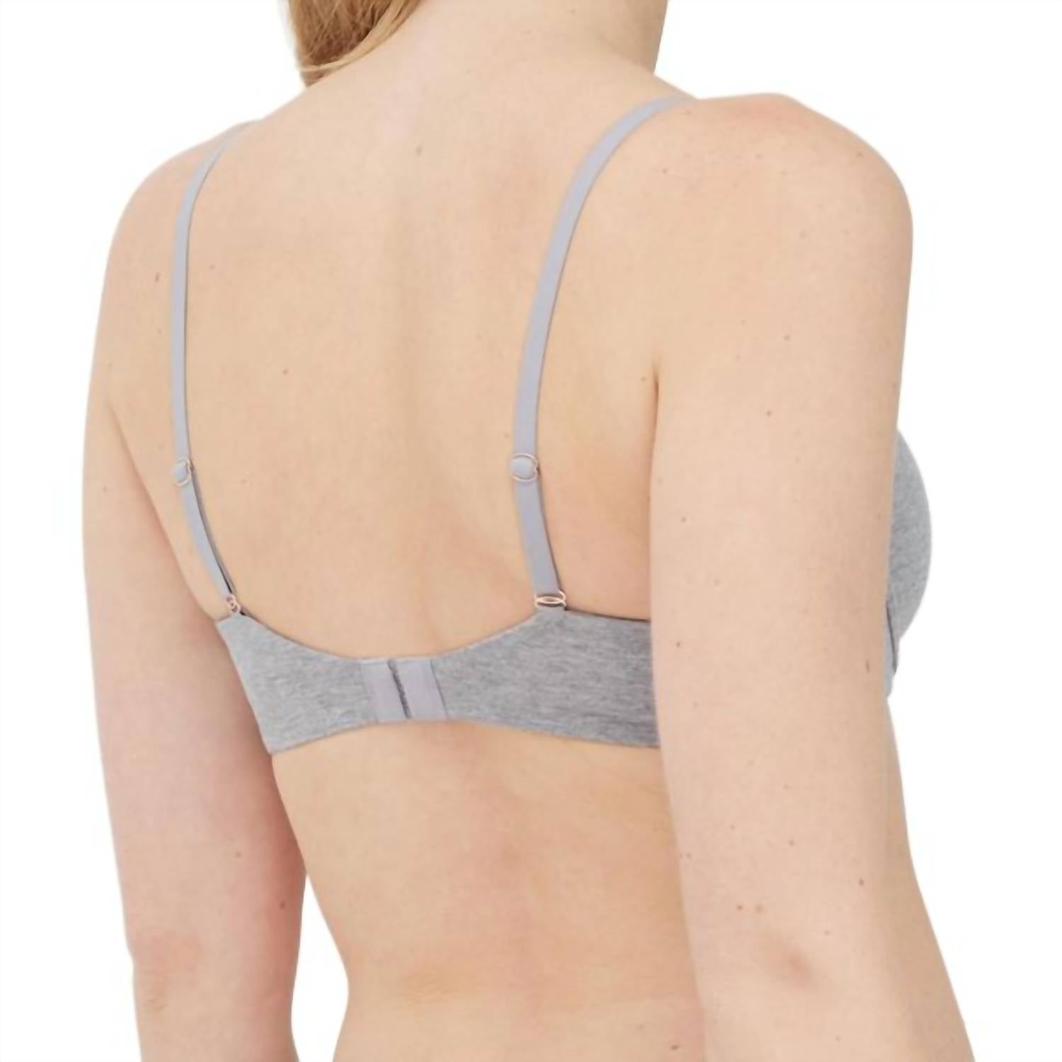 Skarlett Blue Adorned Cotton Underwire Bra in heather gray - women's intimate - alternate view