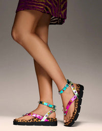 Betsey Johnson Women's Conley Metallic Sandal in multi - women's sandal - view 5