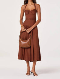 Astr - Katinka Belted Halter Midi Dress