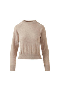 Kinross Rib Trim Sweatshirt in taupe - women's top - detail view