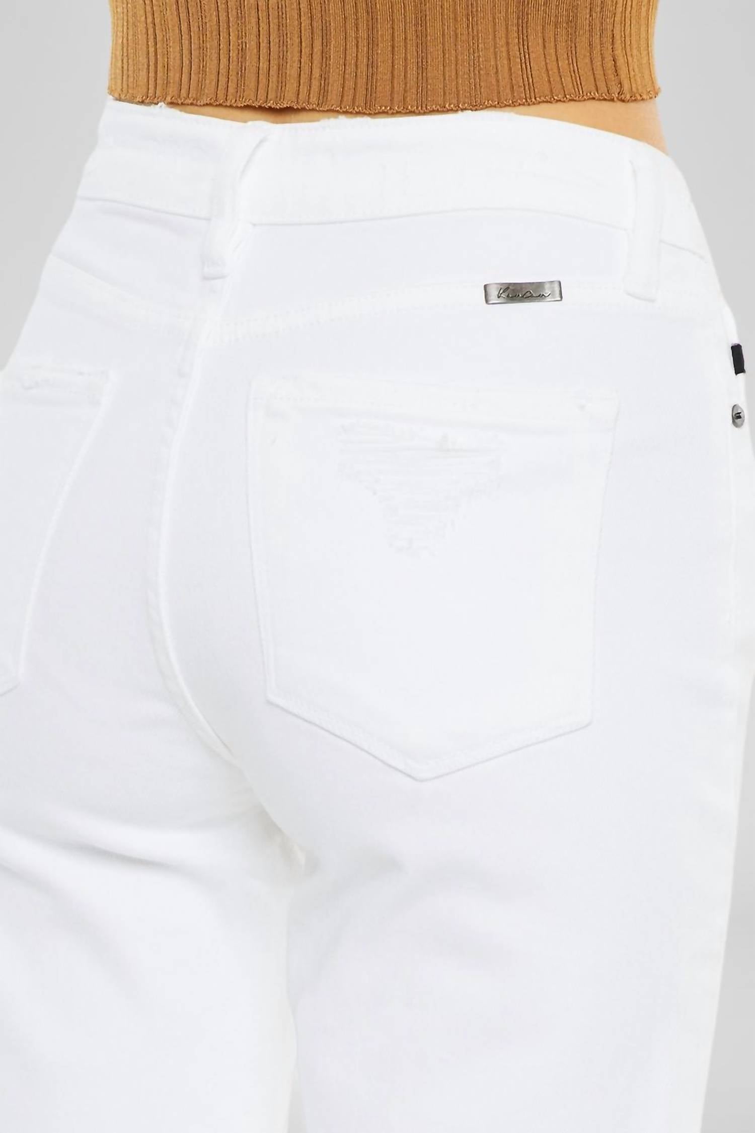 KanCan High Rise Slim Straight Jeans in white 1 - women's jeans - alternate view