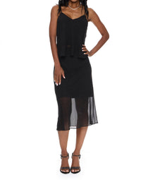LUCY PARIS Masa Rhinestone Skirt in black - women's skirt - detail view