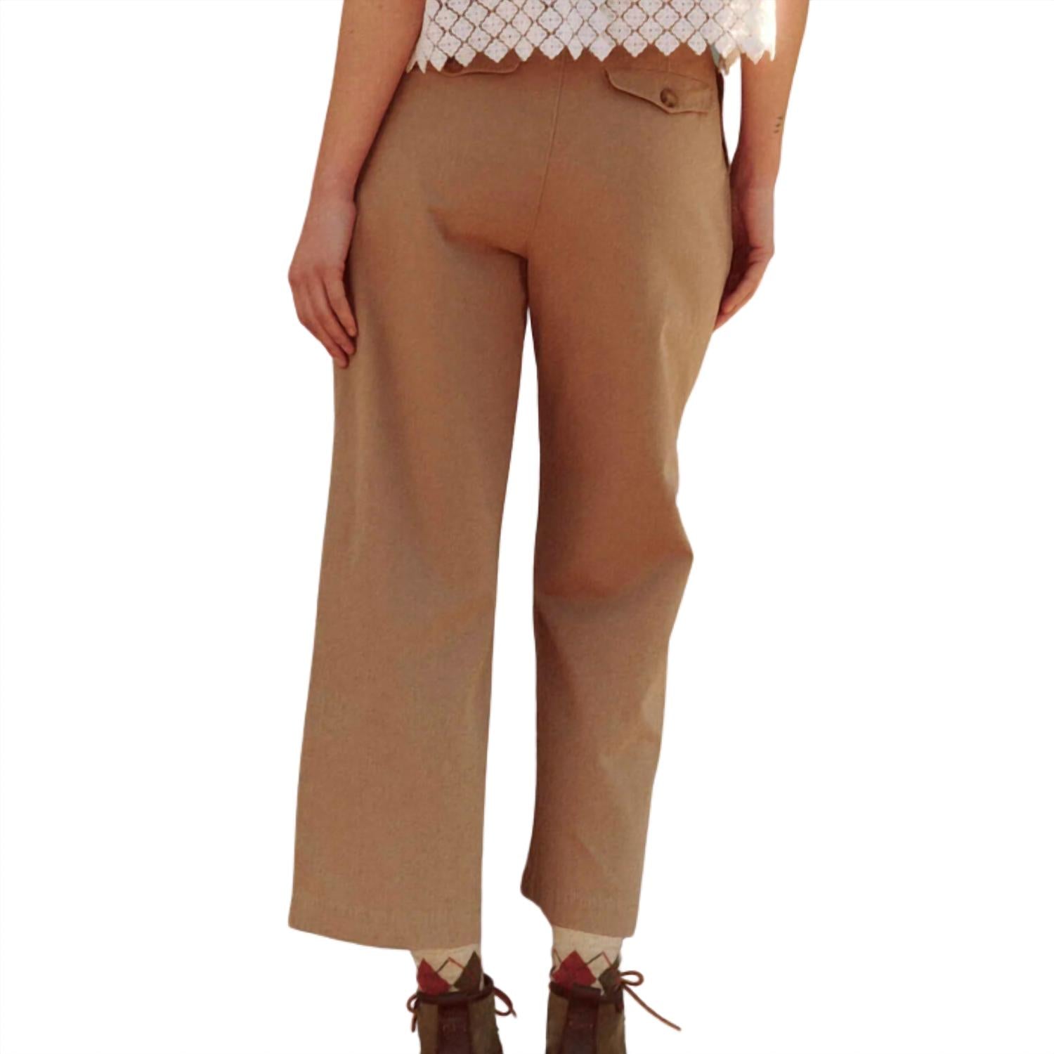 THE GREAT. Women's The Town Pants in brush - women's pants - detail view