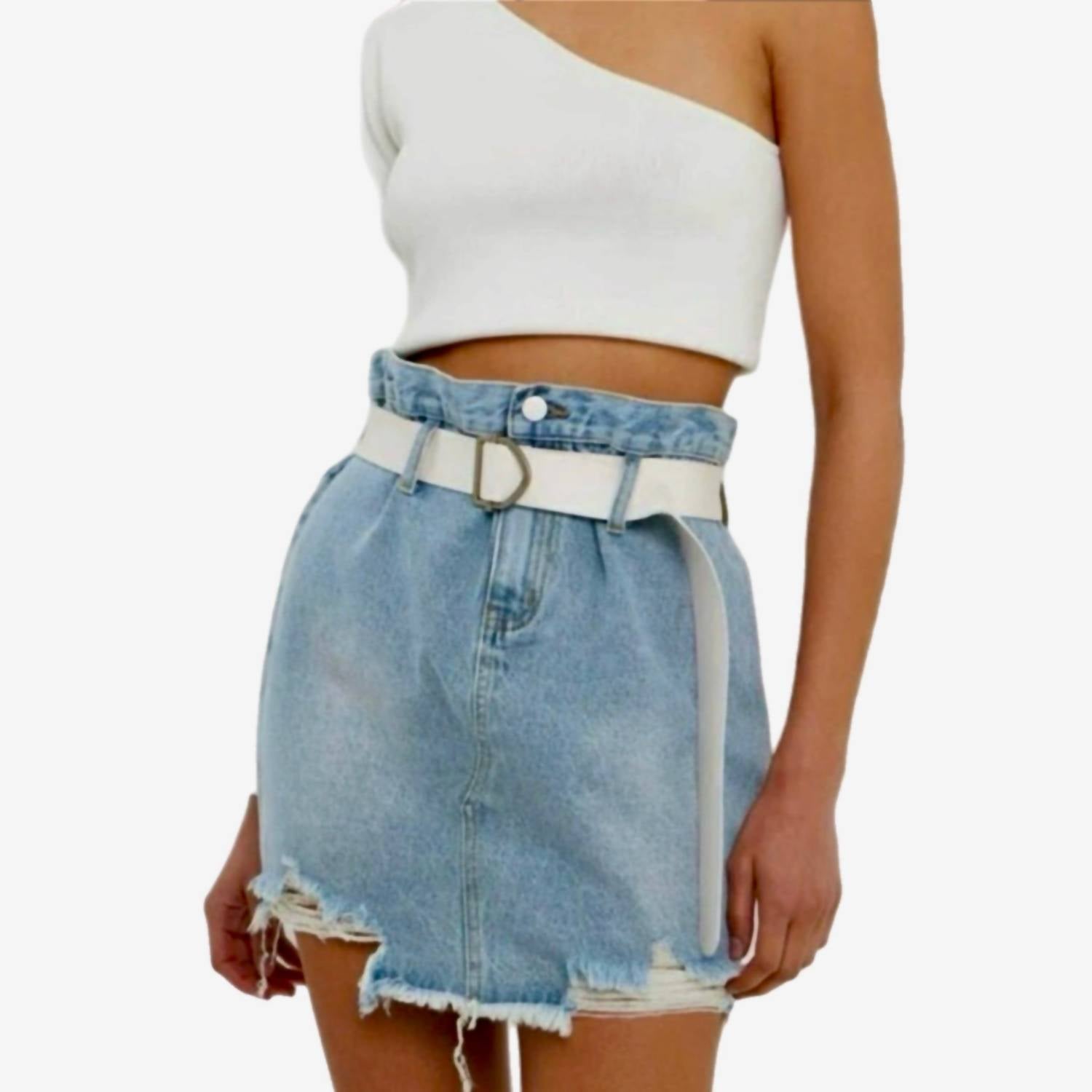 Grey Lab - High Rise Denim Skirt