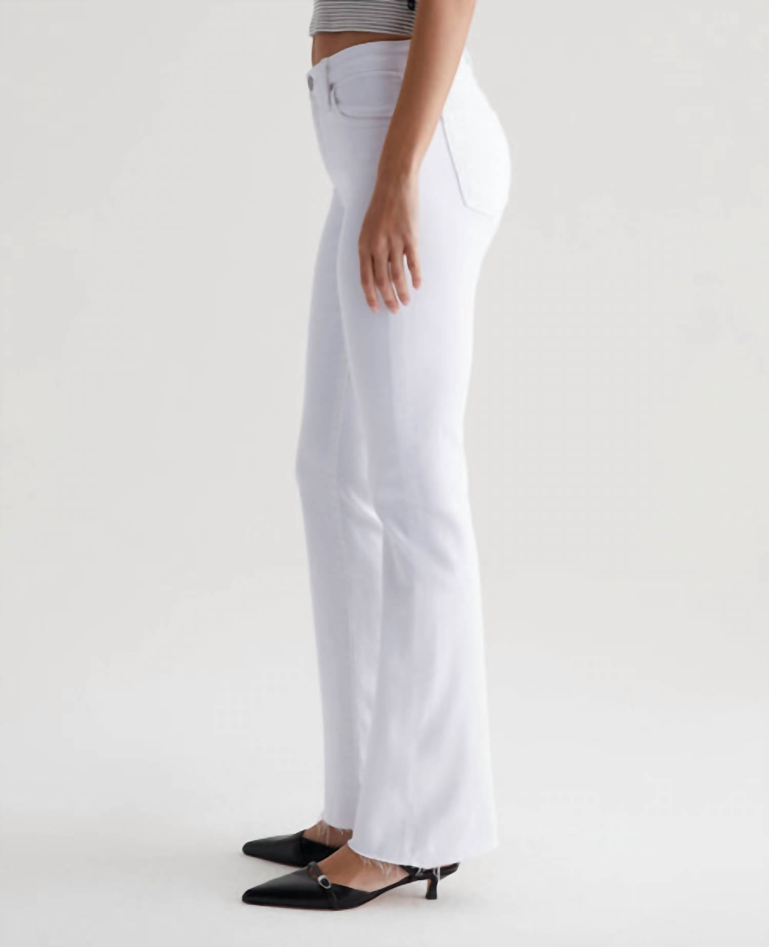 AG Jeans Angel Low Rise Bootcut Jean in pearl white - women's pants - alternate view
