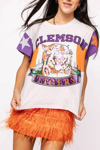 Queen Of Sparkles - Clemson Vintage Stadium Star Tee