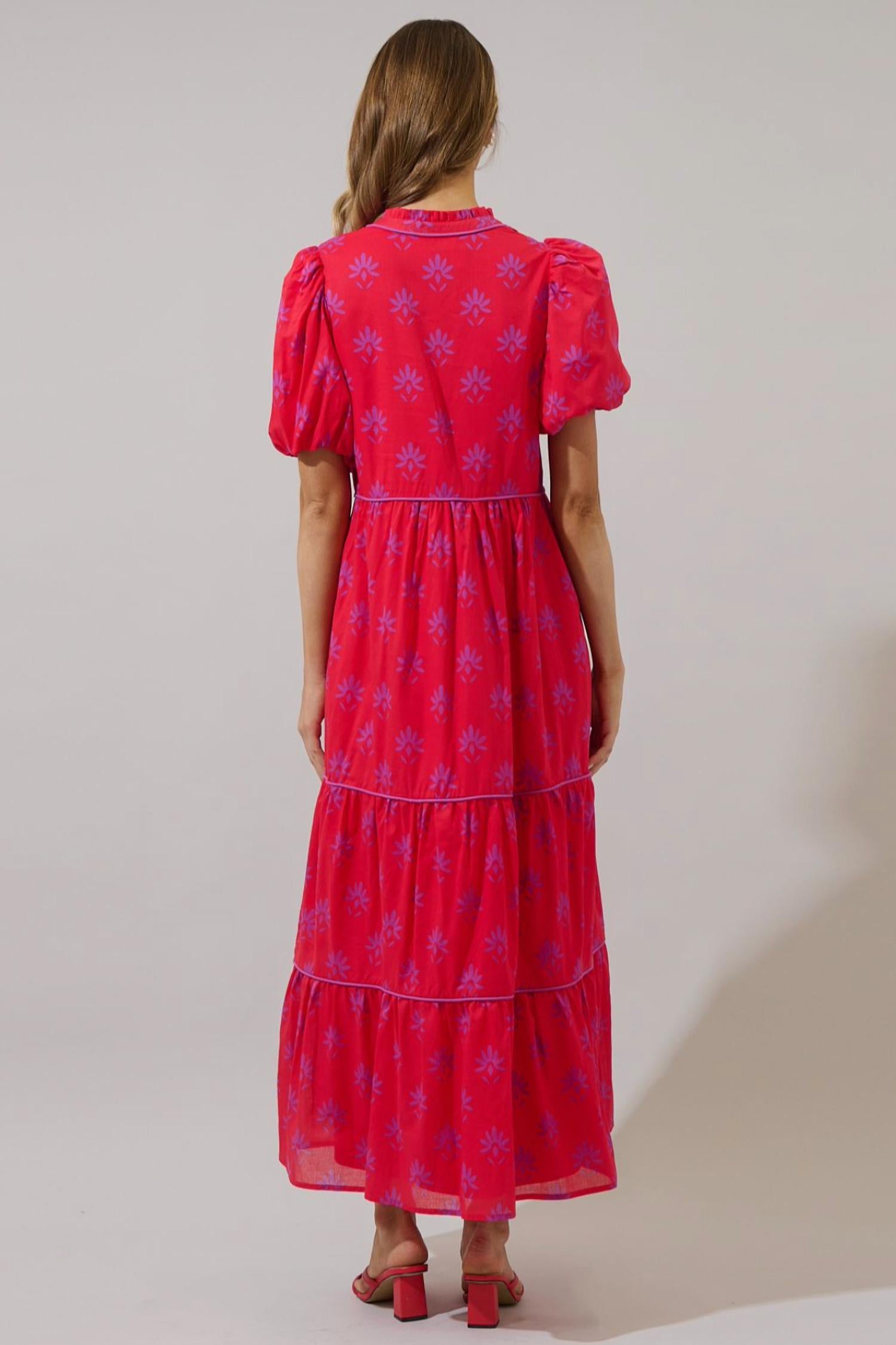 Sugarlips - Delmas Floral Renley Tiered Maxi Dress