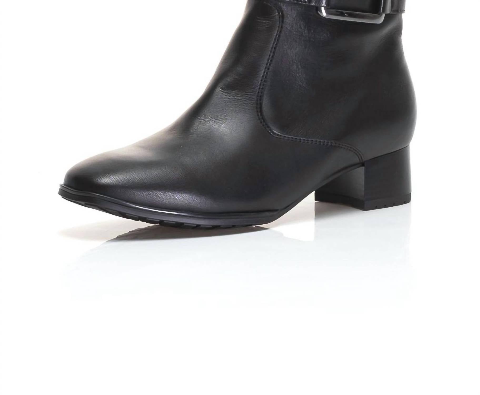 Ara Women's Georgia Graz Leather Ankle Boot in black - women's shoe - detail view