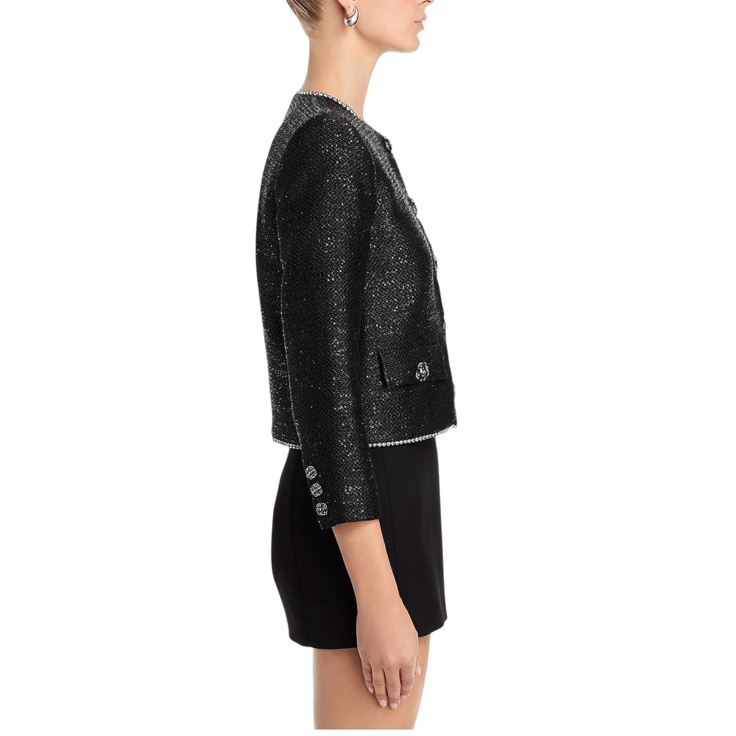L'Agence - Zell Crystal Trim Tweed Jacket