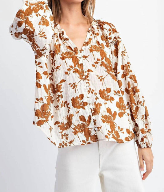 Eesome - Floral Crinkle Blouse