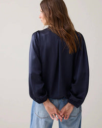 Summum - Shiny V-Neck Top