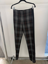 Pier Antonio Gaspari Women's High-Rise Relaxed Pants in white grey red plaid - women's pants