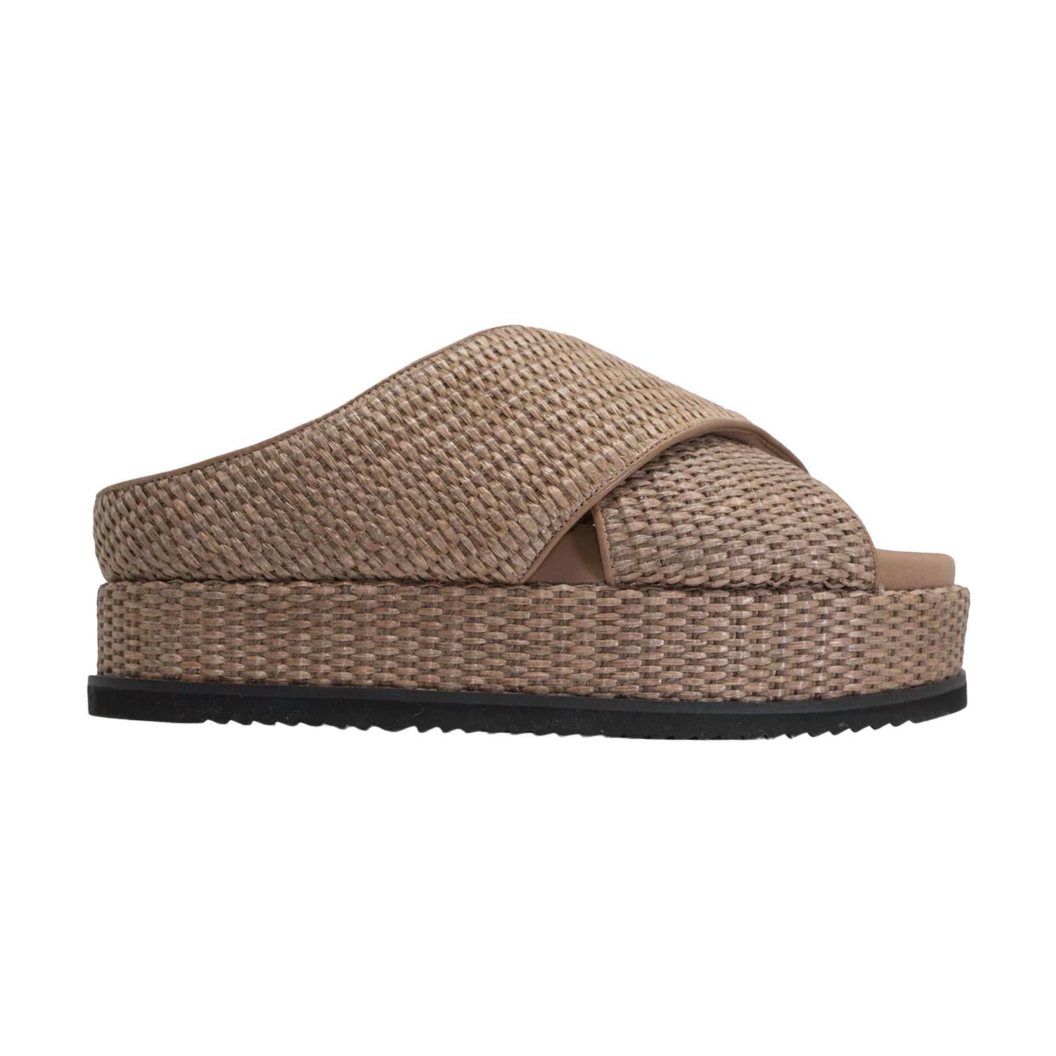 Roam - Women's Cross Stack Raffia Platform Sandals
