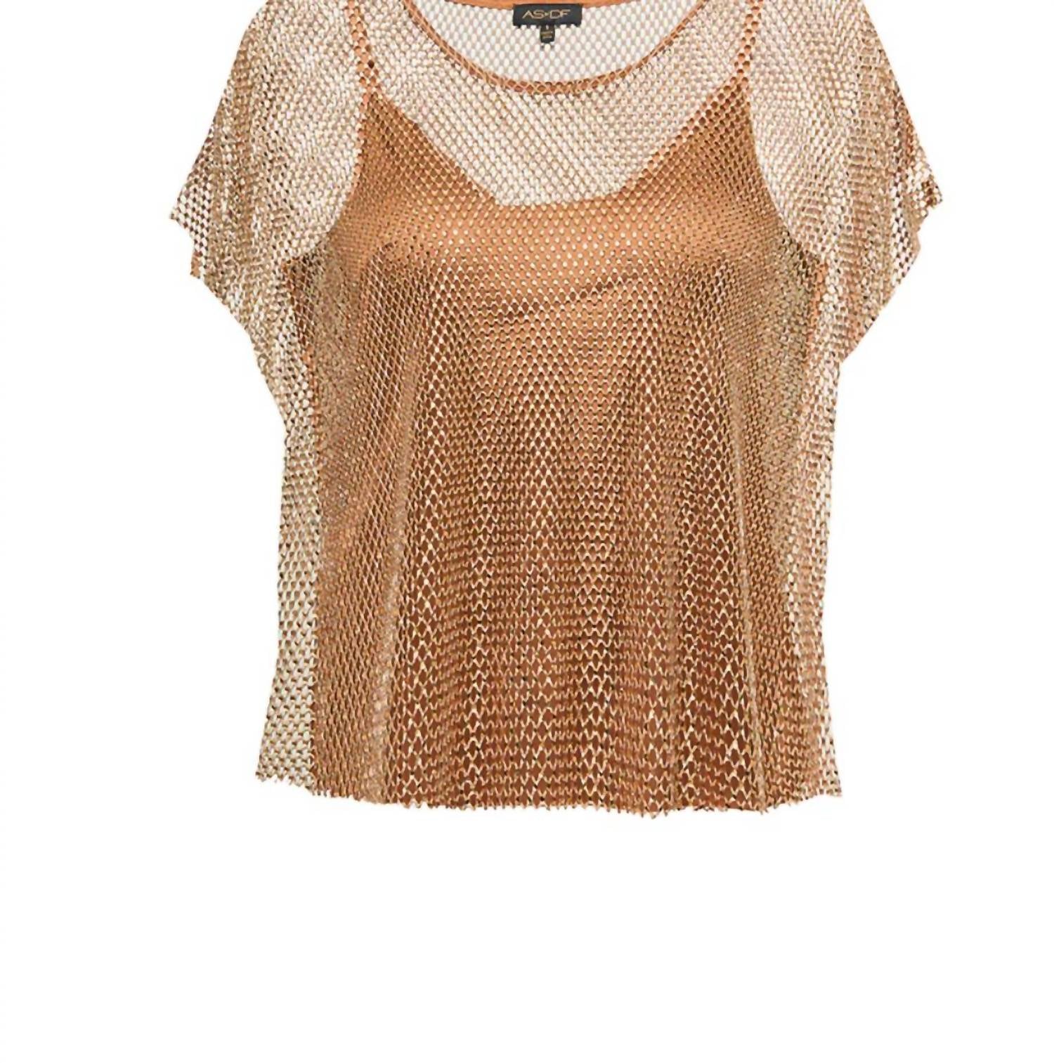 AS by DF Nadine Top in gold - women's t-shirt - view 6