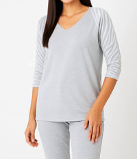 Angel Apparel - Zebra Sleeve V Neck Top