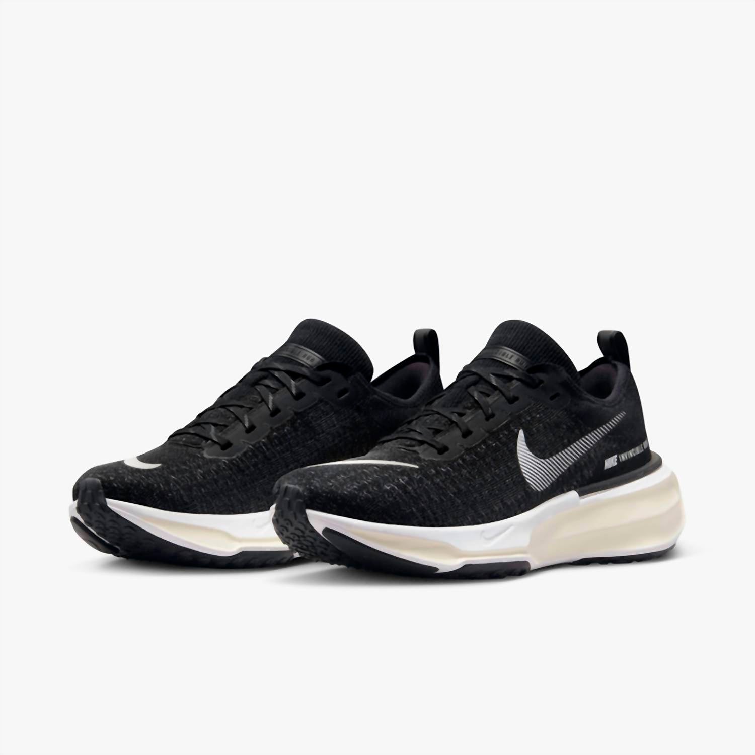 NIKE Women's Zoomx Invincible Run Flyknit 3 Running Shoes in black dark grey white - women's sneaker - view 4