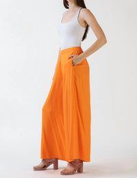 Celina Moon Jana Wide Leg Pants in orange boheme - women's pants - detail view
