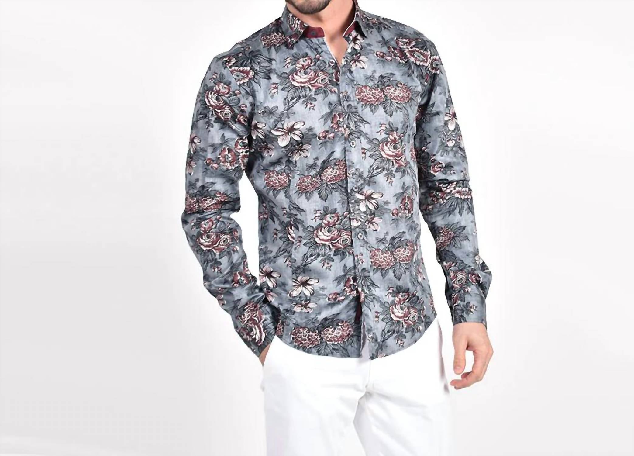 Eight X - Oxblood Button Down Shirt
