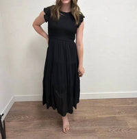 Blu Pepper - Tiered Smocked Short Sleeve Midi Dress