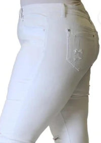 Grace In La - Frayed Distressed Crop Jean
