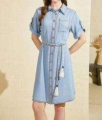 G.D.S. Ella Tencel Dress in blue haze - women's dress