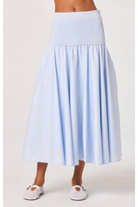 Astr - Thesan Mixed Media Drop-waist Midi Skirt