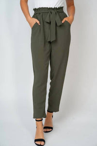 White Birch - High Waisted Solid Woven Pant