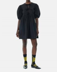 Ganni - Cotton Poplin Tie String Mini Dress