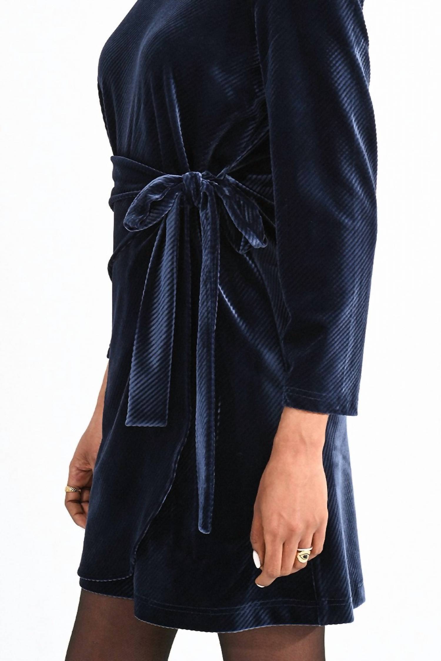 Molly Bracken - Velvet Asymmetric Wrap Dress