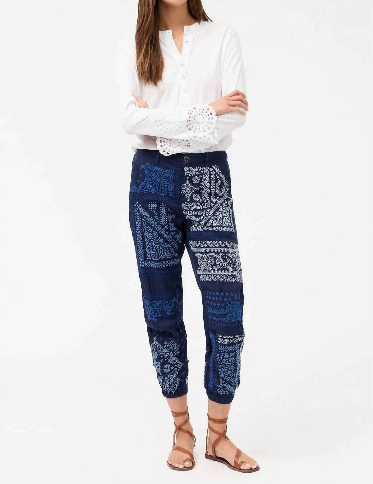 Johnny Was - BANDANA EMBROIDERED PANT