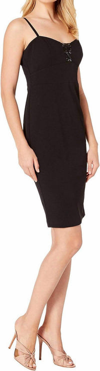 Illusions Cut Out Lace Up Sheath Dress