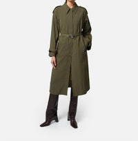 APPARIS Ozzy Belted Trench Coat in desert green - women's jacket