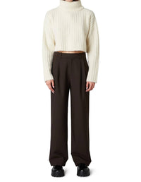 NIA Kara Wide Leg Trouser in espresso - women's pants