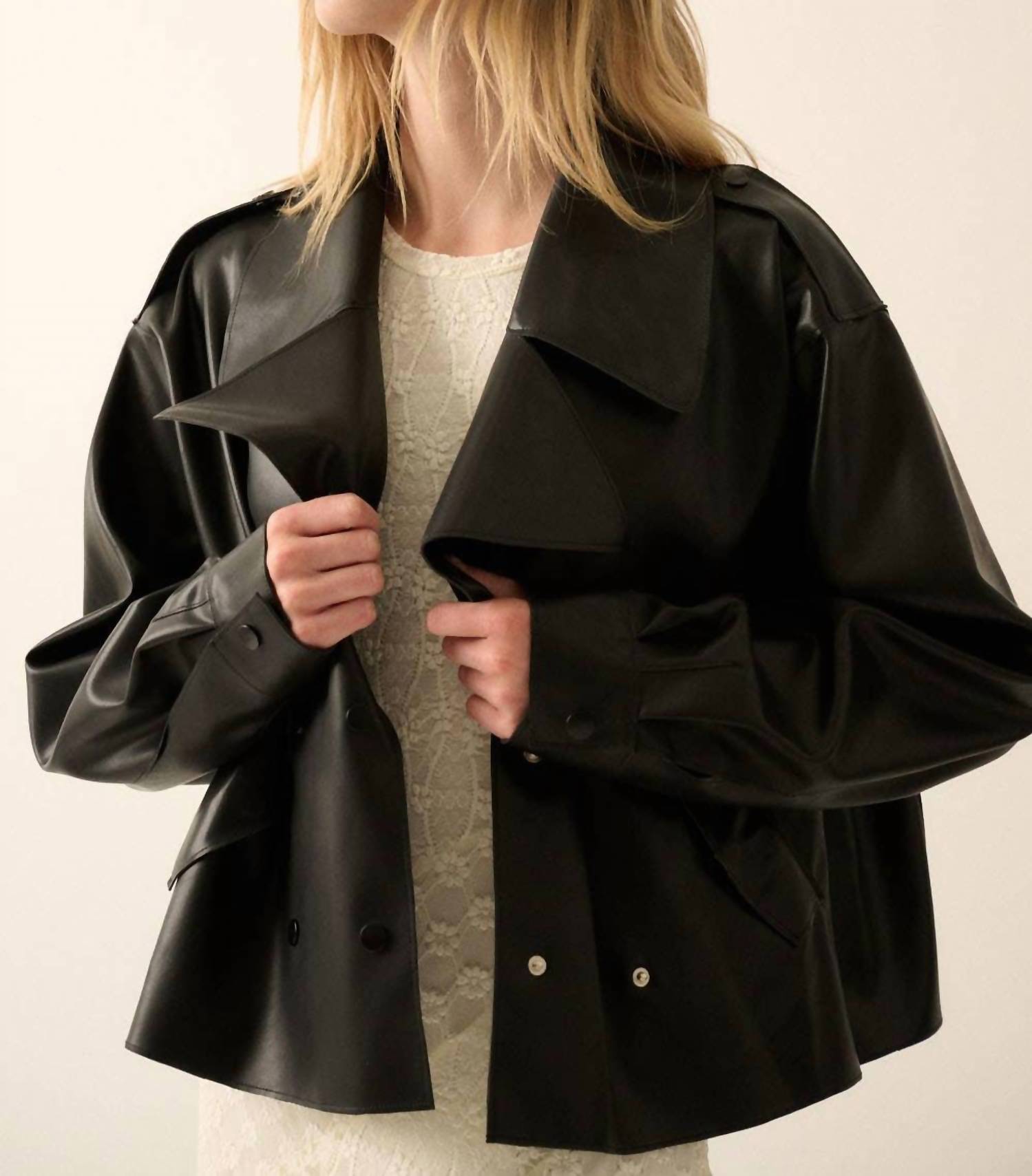 PROMESA Women's Rebel Chic Faux Leather Moto Jacket in black - women's jacket
