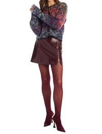 ALLISON NEW YORK River Mini Skirt in burgundy - women's skirt - view 4
