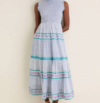 Oliphant - Sleeveless Smocked Maxi Dress