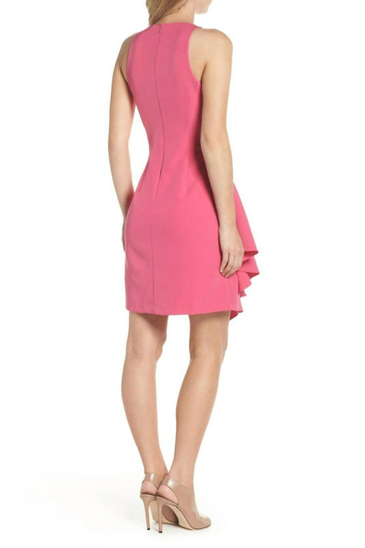 Julia Jordan - Sleeveless Asymmetrical Ruffle Sheath Dress