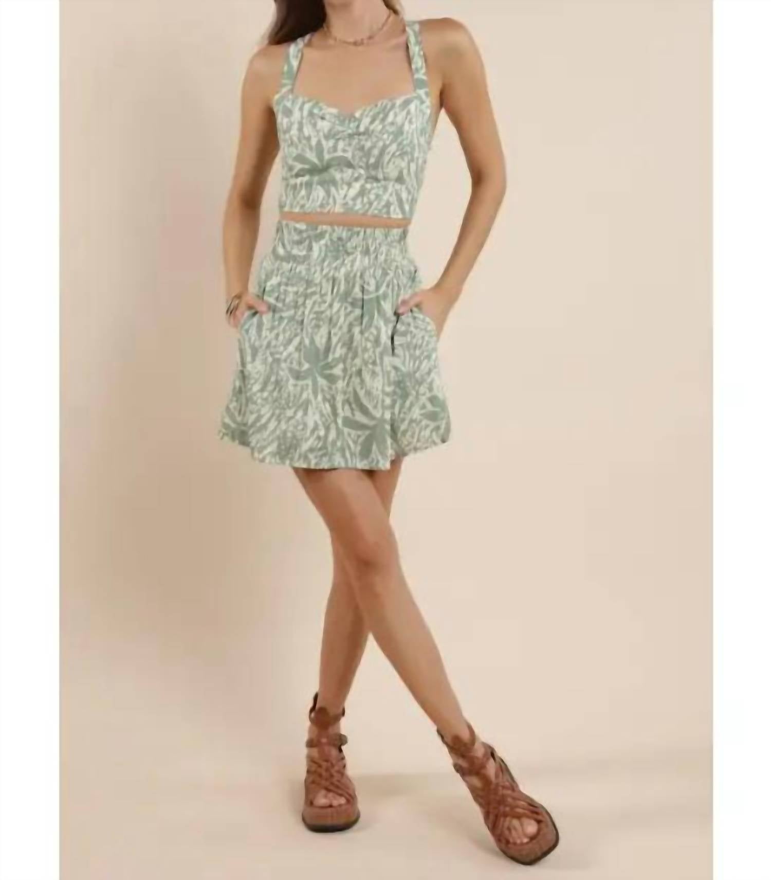 Sage The Label - Palm Whisper Mini Skirt