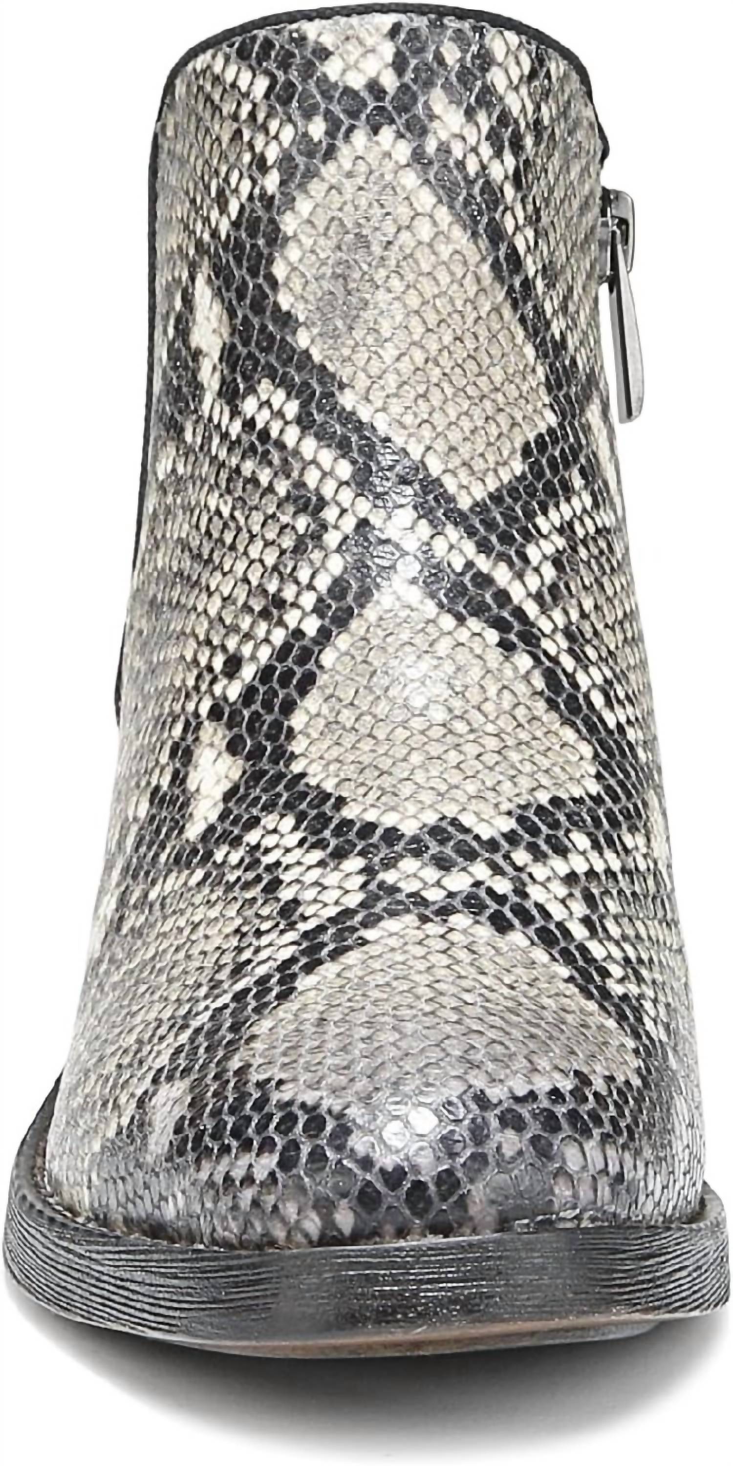 Franco Sarto Women's Marcus Booties in grey snake print - women's shoe - view 4