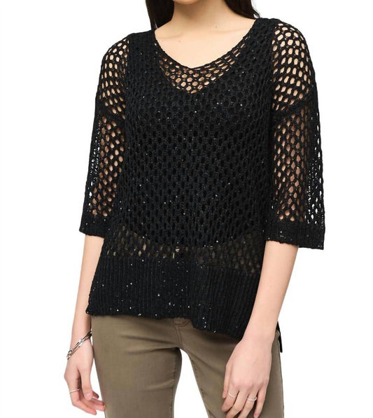 Joseph Ribkoff - Sequin Detail Crochet Top