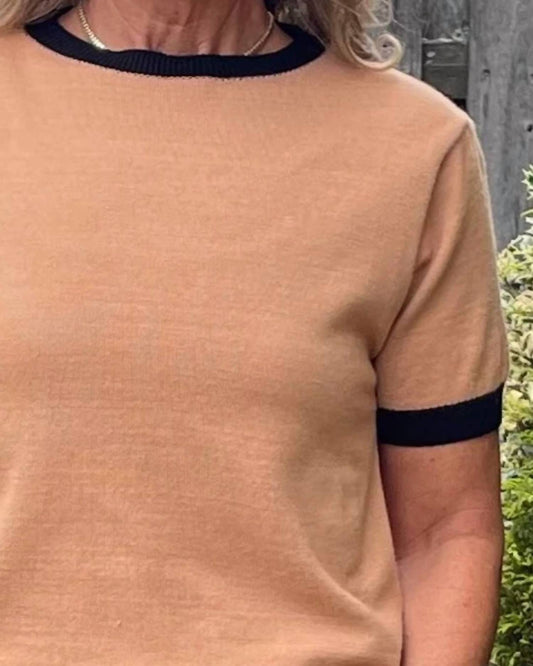 Brand Bazar - Bendel Short Sleeve Ringer Sweater