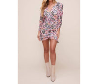 ASTR Kimbra Dress in pink multi floral - women's dress - detail view