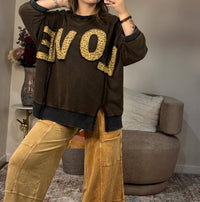 Easel - Wild Love Terry Knit Pullover