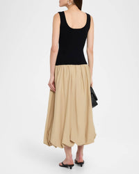 Moon River - Women's Leah Square Neck Crochet Top Mixed Dress