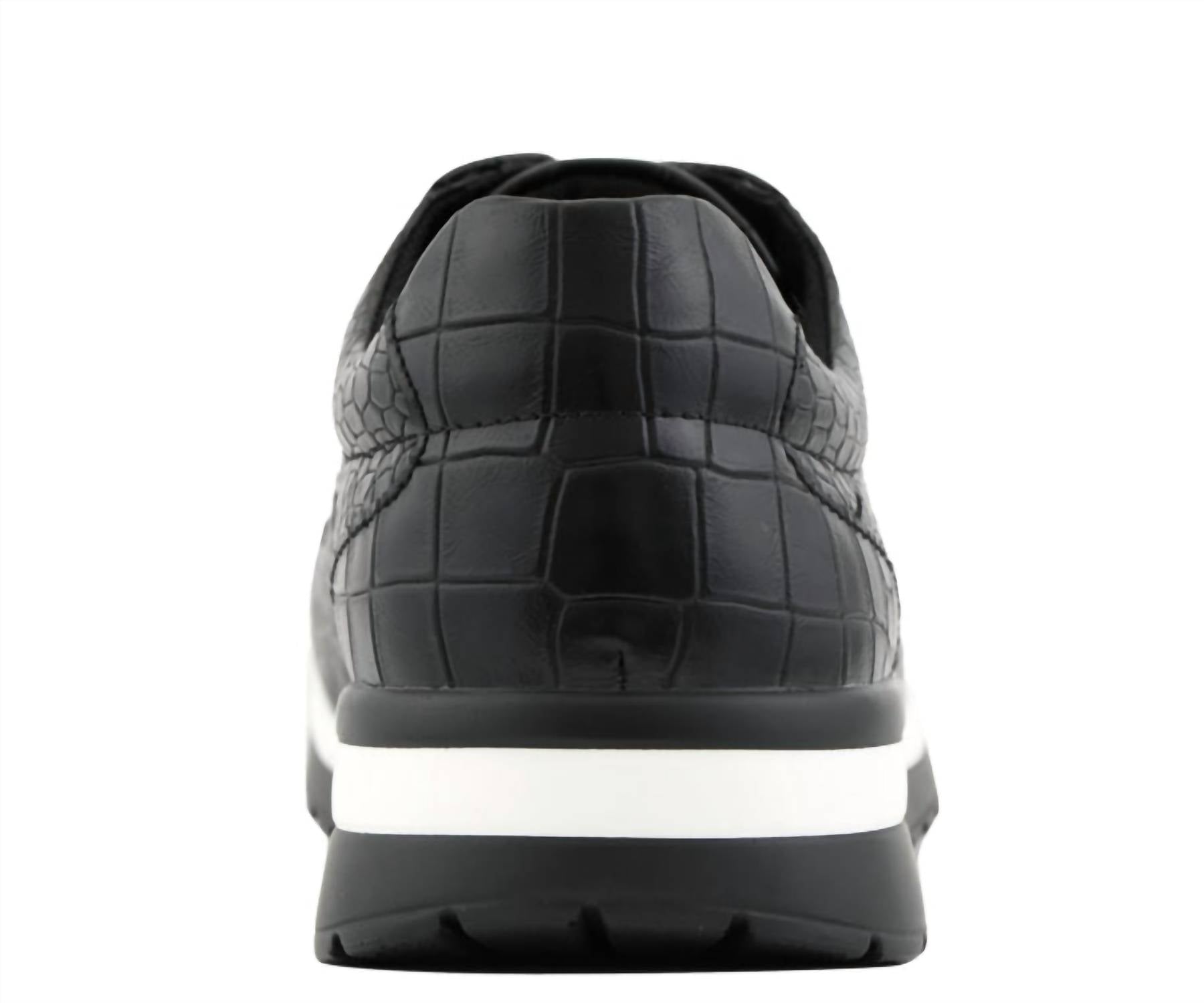Sio Men's Maverick Croco Sneaker in black - men's sneaker - detail view