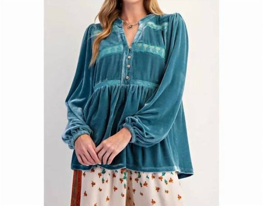 Easel - Velvet Lace Inset Top