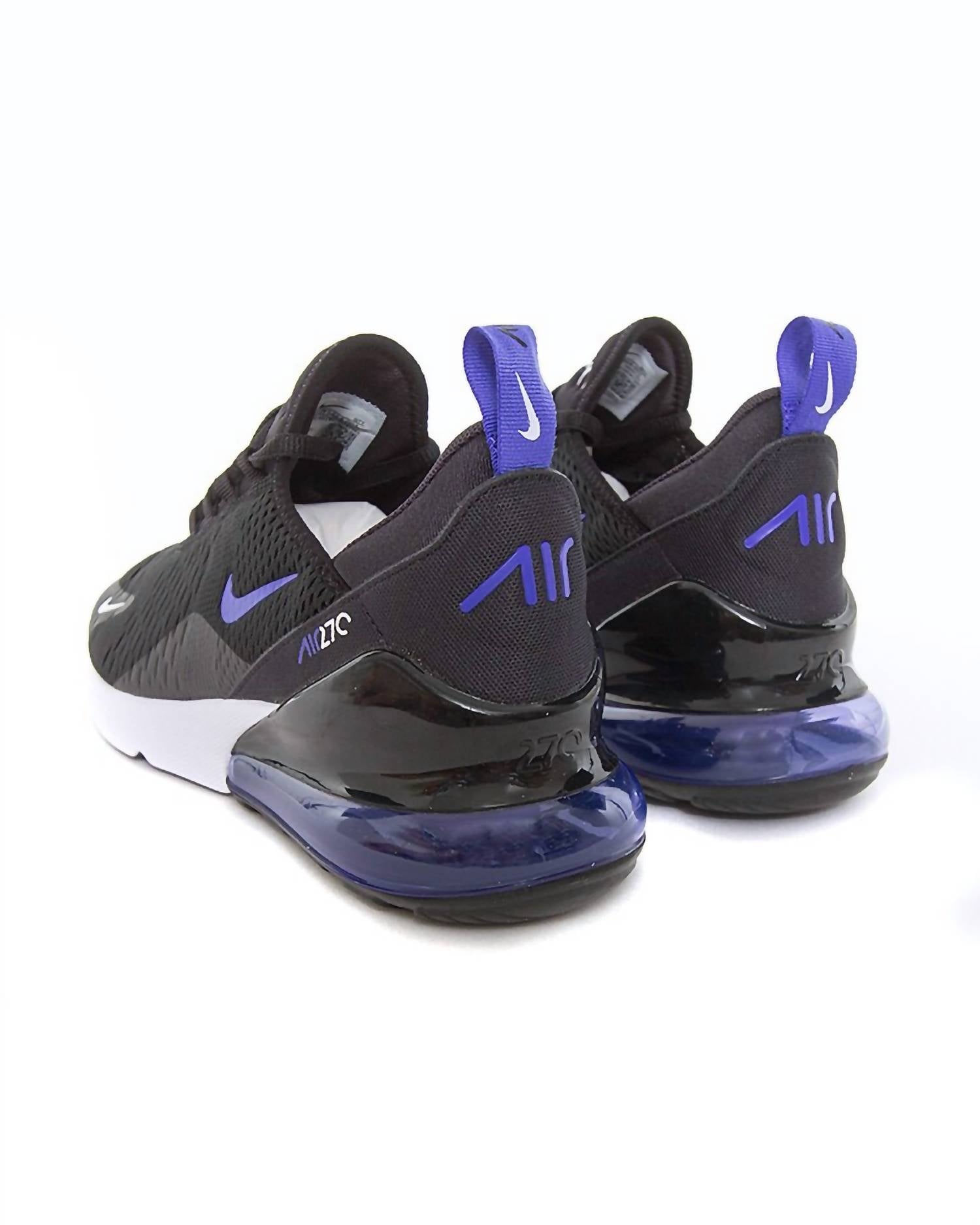 NIKE Men's Air Max 270 Essential Running Shoes in black purple - men's shoe - view 5