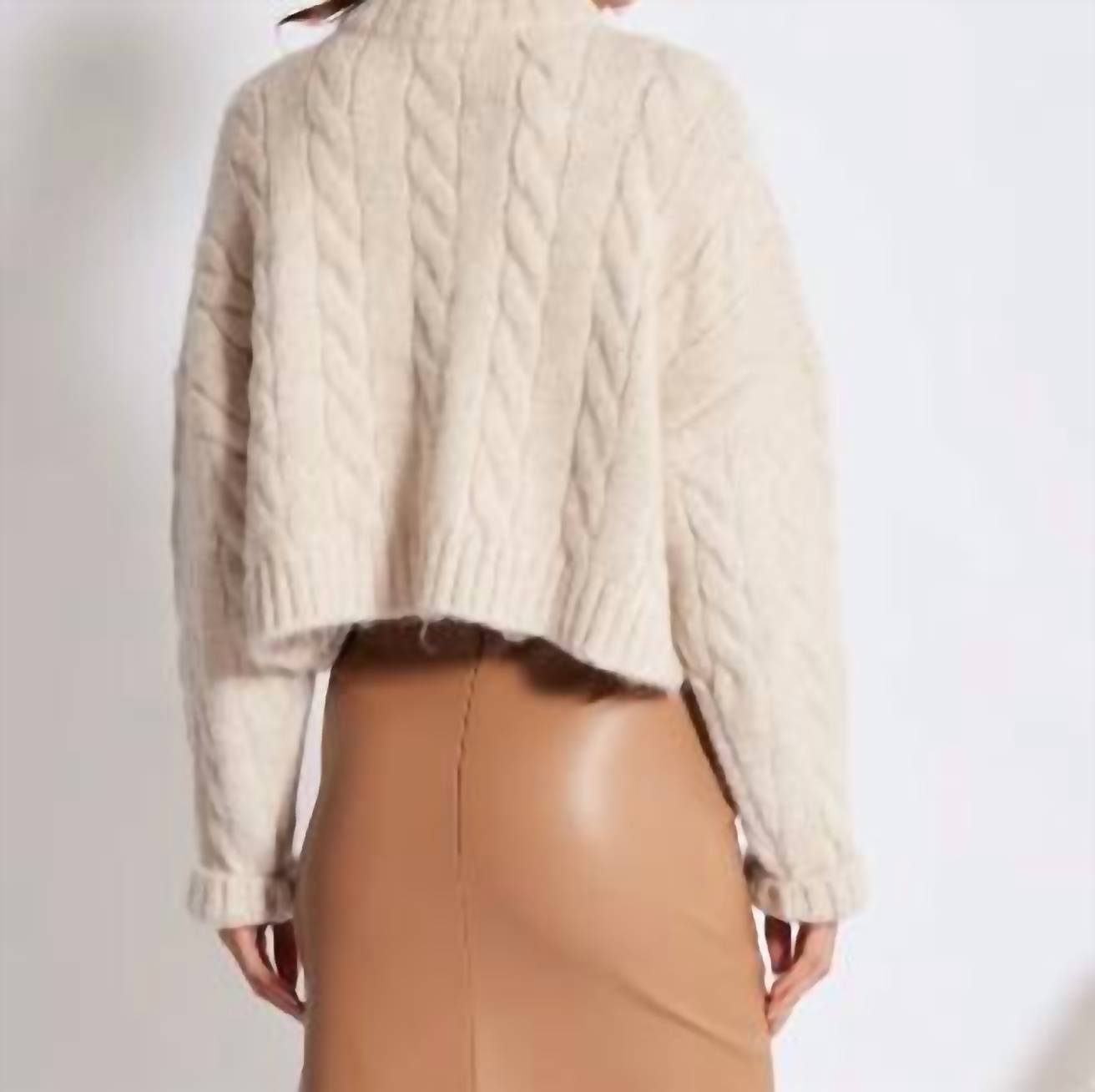 Bishop + Young - Cable Knit Half Zip Sweater