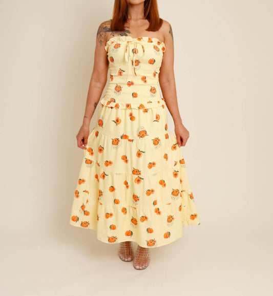 Bailey Rose - Pesca Strapless Tiered Midi Dress